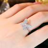 925 Sterling Silver Shiny Full Diamond Ring 18K Gold Butterfly Cocktail Rings Cubic Zirconia Promise Anniversary Rings CZ Diamond Ring Eternity Engagement Wedding Band Ring for Women Z.25 (US Code 7) view 3