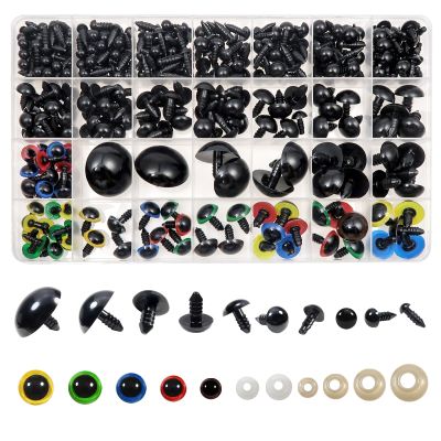 TOAOB Safety Eyes 350pcs Amigurumis Assorted Color Craft Crochet Eyes 6mm to 30mm Plastic Stuffed Animals Eyes with Washers for Crocheting DIY Puppet Dolls Making