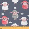 jejeloiu Sheep Upholstery Fabric By The Yard, Cute Sheep Pattern Reupholstery Fabric for Chairs,Farm Animals Decorative Soft Flannel, 10 Yards White Pink Blue view 1