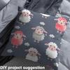 jejeloiu Sheep Upholstery Fabric By The Yard, Cute Sheep Pattern Reupholstery Fabric for Chairs,Farm Animals Decorative Soft Flannel, 10 Yards White Pink Blue view 4
