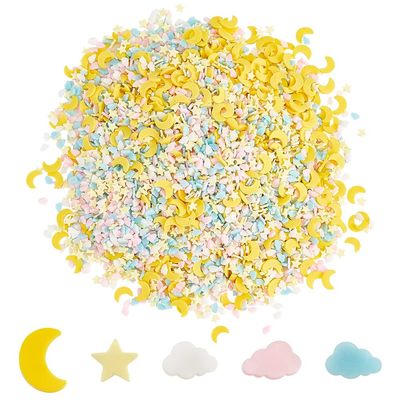 CRASPIRE 6611pcs Fake Sprinkles Polymer Sprinkles Faux Sprinkles Resin Sprinkles Clay Sprinkles Star & Moon & Cloud Fake Candy Sprinkles for Nail Art DIY Crafts Cake Phone Case