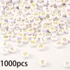 1000pcs 4x7mm Acrylic Alphabet Letter Beads A-Z Round Acrylic Letter Beads for Jewelry Making Alphabet Beads (White) view 2
