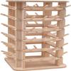 Ribbon Storage Display Rack Scarf Thread Holder Rotating, Sewing Embroidery Spool Organizer Storage Rack with 64 Spokes, Wooden Tower Stand Hair Braider/Separator Easy to Use view 1