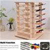 Ribbon Storage Display Rack Scarf Thread Holder Rotating, Sewing Embroidery Spool Organizer Storage Rack with 64 Spokes, Wooden Tower Stand Hair Braider/Separator Easy to Use view 4