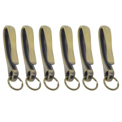 6Pcs Retro Style Fishing Hook Keychain DIY Crafting Wallet Holder Purse Belt Clip Key for Home Key, Bronze