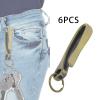 6Pcs Retro Style Fishing Hook Keychain DIY Crafting Wallet Holder Purse Belt Clip Key for Home Key, Bronze view 3