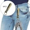 6Pcs Retro Style Fishing Hook Keychain DIY Crafting Wallet Holder Purse Belt Clip Key for Home Key, Bronze view 4
