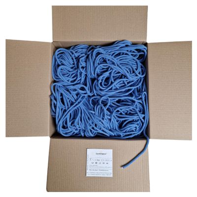Cotton Cord in one piece 5mm 1500m, 46 Colors, Macrame Cord, Macrame Yarn, Cotton Yarn, Braided Cotton Cord 5mm with core, Crochet Cord, Macrame Rope ... (Blue)