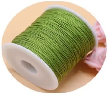 MOBSAN 120 Meters 0.8MM Roll Nylon Thread Knot Macrame Cord Bracelet Braided String DIY Tassel Beading Thread Bracelet Rope (Color : Moss Green 214)