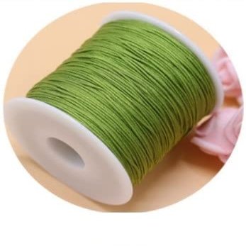 MOBSAN 120 Meters 0.8MM Roll Nylon Thread Knot Macrame Cord Bracelet Braided String DIY Tassel Beading Thread Bracelet Rope (Color : Moss Green 214)