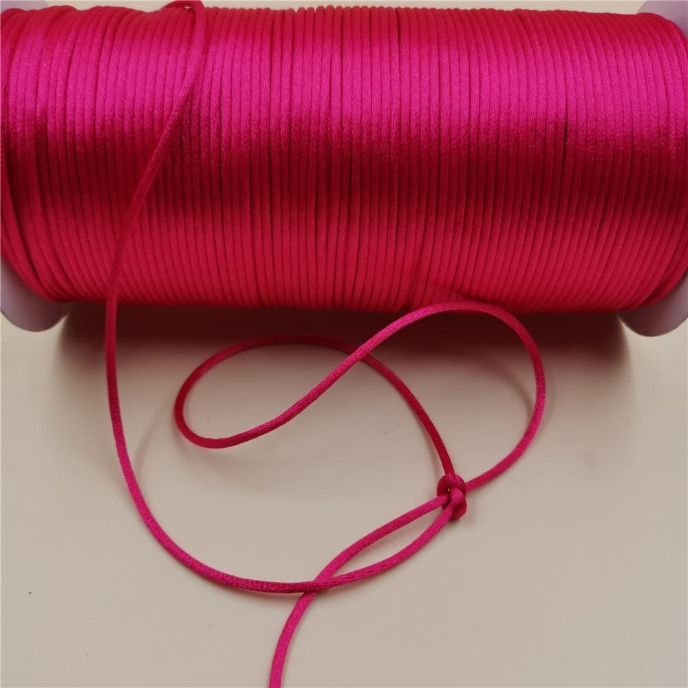 MOBSAN 2mm X 20M Color Braided Macrame Silk Cord Rope Thread Wire DIY Knot Satin Bracelets Making Findings Beading Bracelet Rope
