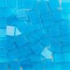 100pcs/25g Pack of Mosaic Tile Supplies for DIY Crafts, Plates, Picture Frames, Flowerpots, Handmade Jewelry - 1x1 cm Square Resin Glass Decorative Tiles (Transparent Blue) view 1