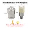 Metal Dies Mold Double Cap Rivets Snap Eyelet Fastener Buttons Installation Tools,10mm Double Caps Rivets Mold view 2
