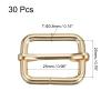 uxcell Slides Buckles, 30pcs 20x20x3.8mm Metal Rectangle Adjuster Triglides Slide Buckle Roller Pin Buckles Slider Strap Adjuster for Belt Bags DIY Accessories, Gold Tone view 2