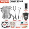 Nelyrho 6KG Propane Melting Furnace Kit with Two Crucible Tongs, Full Stainless Steel Foundry Klin Oxygen Torch Smelting Gold Silver Copper Aluminum Metal Recycle 2700 view 2
