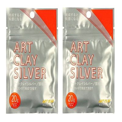 Art Clay Silver 20g (0.7oz) Sterling Silver Clay A-274 Total 2 Pieces 40g (1.41oz) Japan Import with Original Stylus Ballpoint Touch Pen