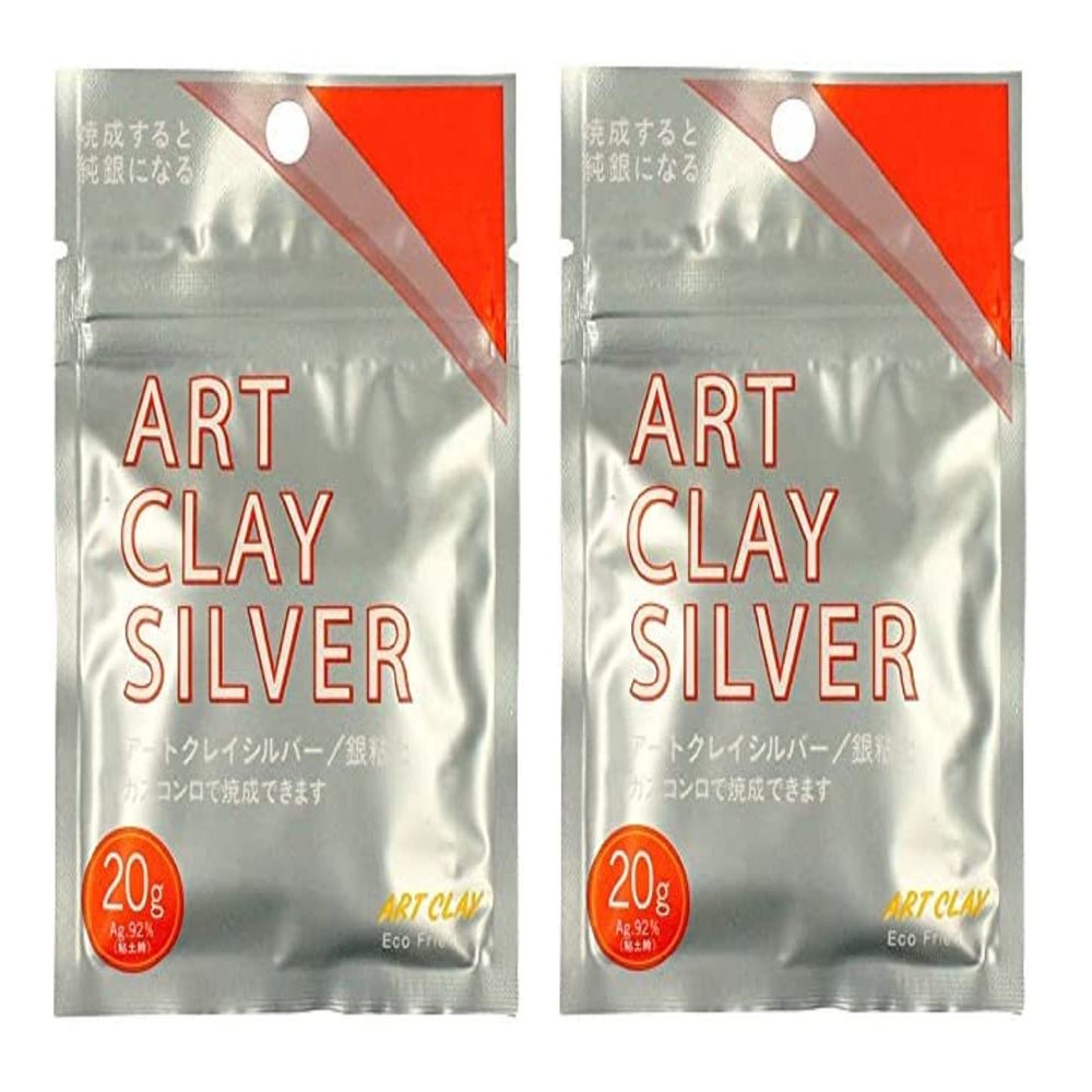 Art Clay Silver 20g (0.7oz) Sterling Silver Clay A-274 Total 2 Pieces 40g (1.41oz) Japan Import with Original Stylus Ballpoint Touch Pen