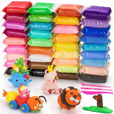 CiaraQ Air Dry Clay Kit 36 Colors Modeling Clay with Sculpting Tools for Crafting & DIY Projects, Creative Gift for Easter, Halloween, and Christmas
