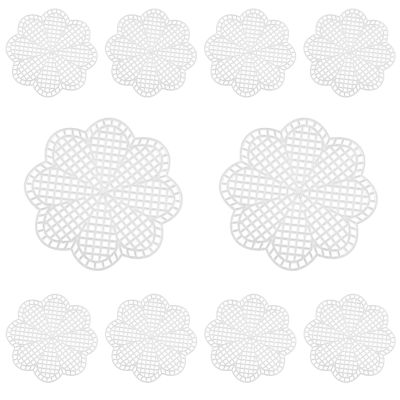 Hordion 10 Pcs 7 Count 3 inch Mesh Plastic Canvas Flower Sheets, Blank Needlepoint Canvas for Embroidery, White Cross Stitch Plastic Mesh for DIY, Crochet Projects, Yarn Crafting, Knit, Needlework