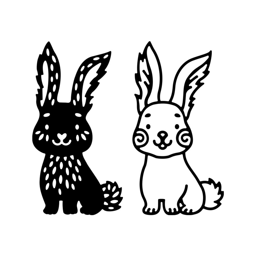 Briartw 2 Pcs Rabbit Bunny Happy Easter Metal Cutting Dies Set DIY Scrapbooking Embossing Stencils Card-Making,Album,Die-cuts DIY Paper Greeting Gift Cards