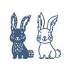 Briartw 2 Pcs Rabbit Bunny Happy Easter Metal Cutting Dies Set DIY Scrapbooking Embossing Stencils Card-Making,Album,Die-cuts DIY Paper Greeting Gift Cards view 2