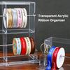 Craft Room Organiser Display Display Stand Clear Acrylic Crafts Ribbon Organizer Box, Desktop Wrap Ribbons Storage Rack Holder, Vinyl Roll Dispenser Display Stand, Transparent Shelf ( Size : 10.2X6.3X view 3