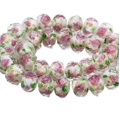 12mm Large Transparent Glass Lampwork Beads for Jewelry Making Women DIY Bracelet Flower Faceted Beads (Color : L002, Size : 12mm 10pcs)