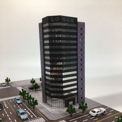 BENME SHF Scale Modern Office Building Plastic Model-1:300 (Silver)