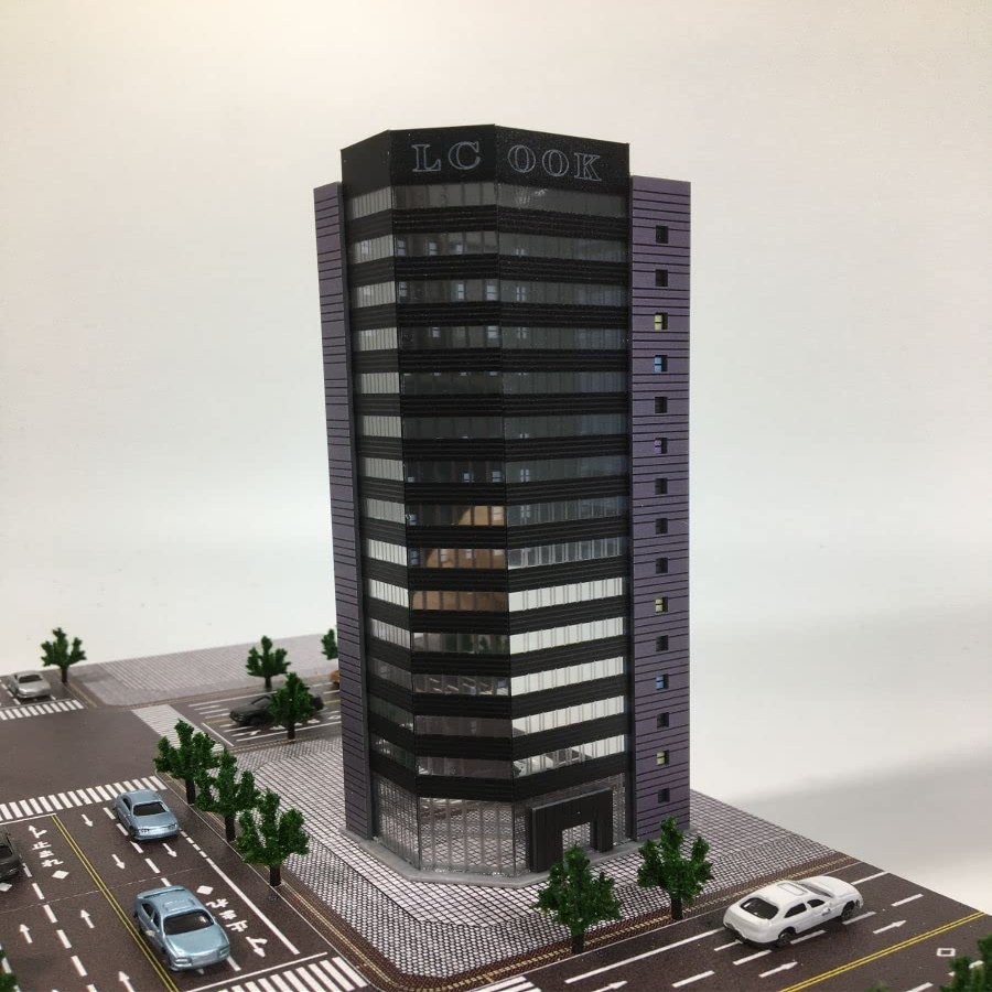 BENME SHF Scale Modern Office Building Plastic Model-1:300 (Silver)