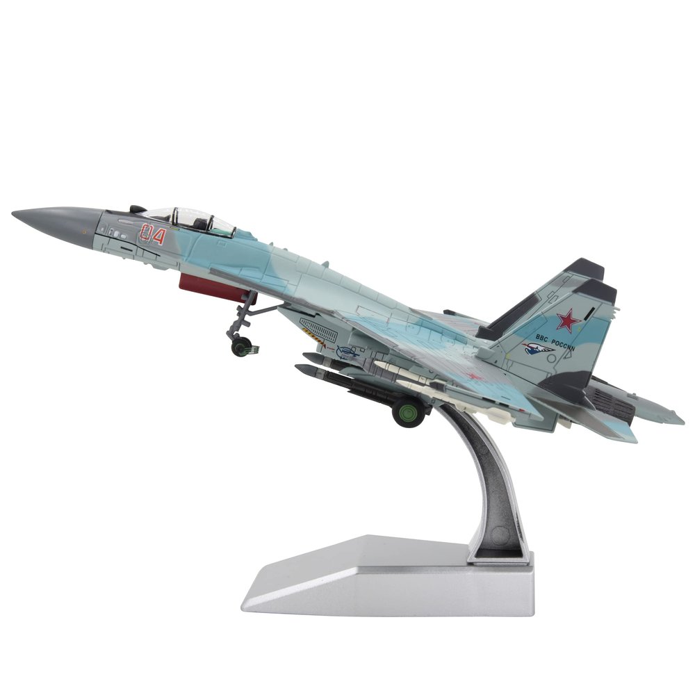 TANG DYNASTY(TM 1:100 Sukhoi Su-35 Fighter Attack Metal Plane Model with 2 Stands,Russian Air Force,Military Airplane Model,Diecast Plane,for Collecting and Gift (Blue)