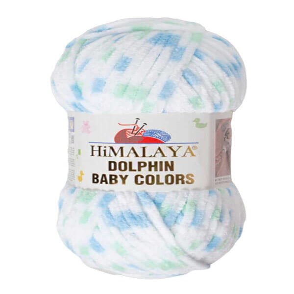 4 Pack/Skeins Himalaya Dolphin Baby Colors, Each Skein 100 Gr/3,5 oz, 120 mt/ 132 yd, Super Bulky Yarn, Blanket Yarn, Velvet Yarn, Knitting Yarn, Amigurumi Yarn, Baby Yarn (80409)