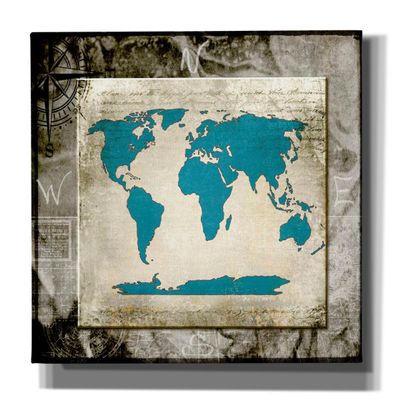 Epic Graffiti 'Sea Map II' by Lightbox Journal, Canvas Wall Art, 12"x12"