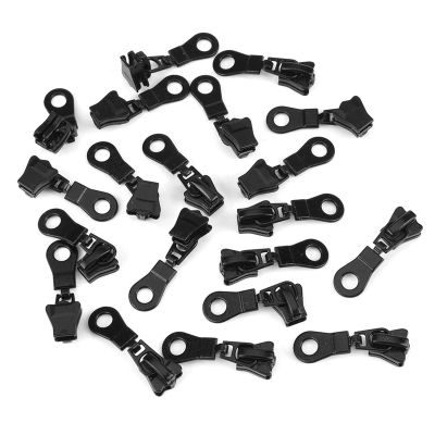 Tyenaza 20Pcs Zipper Repair Kit, Metal Alloy Zipper Repair Kit #5, Fastener Repair Replacement Kit for Jackets, Coats, Boot, Backpack, Hoodie(Black)