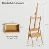 ARTIFY Large Wooden H-Frame Studio Easel with Artist Storage Drawer and Shelf, Sturdy Beechwood Canvas Holder Stand, Adjustable to 75" High view 2