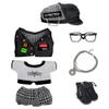 niannyyhouse 20cm Plush Doll Clothes Hat Vest T-Shirt Pants Glasses Necklace Shoes Doll Accessories (Black, 20cm) view 1