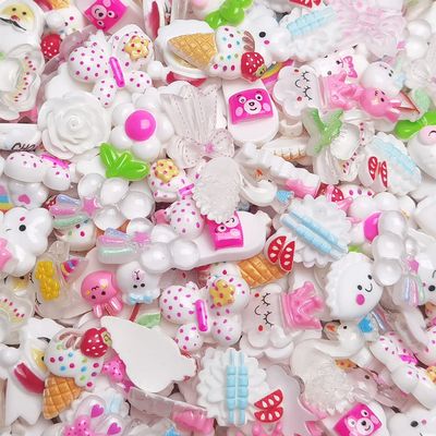 LibiIine 100pcs Mix Lots White Flatback Resin Buttons Flat Back Scrapbooking Resin Flatback Craft (White)
