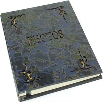 TATSEN High-Grade Engraved Photo Album Handmade DIY Self-Adhesive Scrapbook Growth Record Book Family Photo Collection (Color : Black-Card-Inside, Size : 23.5 * 32.5cm)