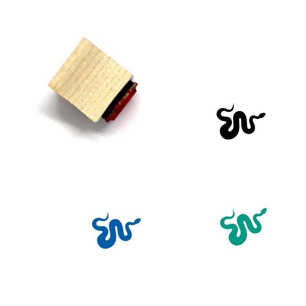 Snake Wooden Rubber Stamp No. 50 (0.5" x 0.5")