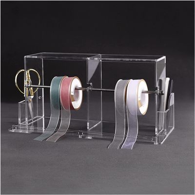 Craft Room Organiser Display Display Stand Crafts Storage Holder Organizer Transparent Rack for Wrap Ribbons, Desktop Flower Shop Ribbons Display Stand for Thread Spools, Clear Acrylic (Size : 41.5X1