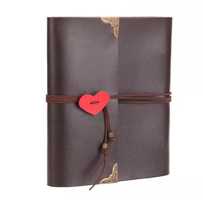 TATSEN DIY Scrapbook Vintage Leather Photo Album Black PagesTravel Record Book Wedding Guest Book Anniversary (Color : E, Size : M)