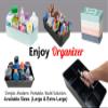 Enjoy Organizer -Extra Large Big Portable Carry Caddy, Cleaning Basket, 8 Compartments Portable Basket with Handle Storage Organizer Stackable Made in USA (2 PACK, Black) view 4