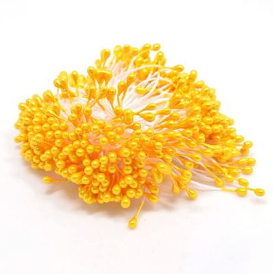 MOBSAN Stamen 3mm 290pcs/lot Artificial Flower Stamen Pistil Pearl Flower Stamen Pistil DIY Wedding Gift Cake Decoration for DIY Double Heads Handwork (Color : No 27 Dark Yellow, Size : 290pcs)