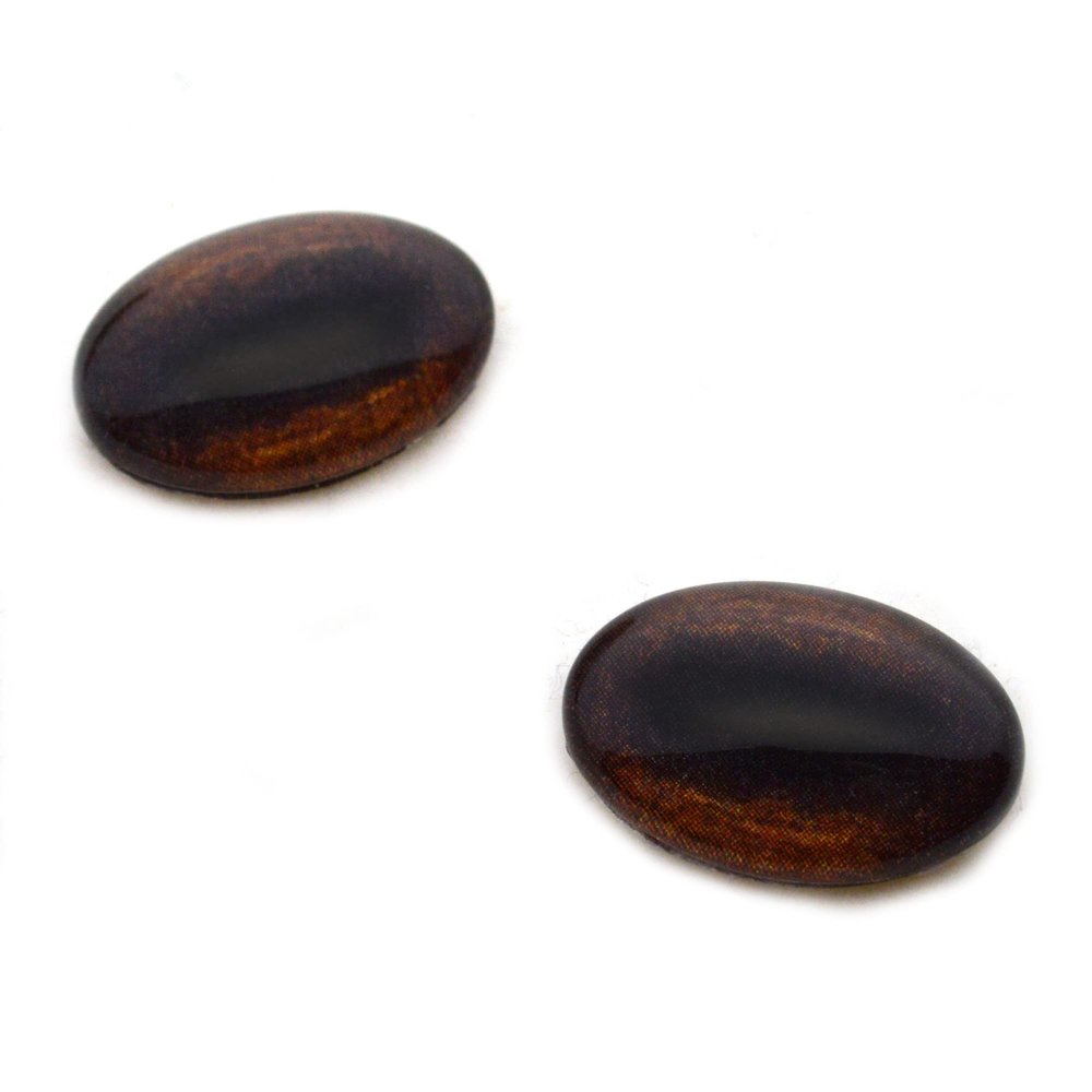 Megan's Beaded Designs Dark Brown Realistic Oval Horse Glass Eyes Sizes 13mm x 18mm, 18mm x 25mm, 30mm x 40mm Art Doll Eyes Animal Jewelry Sculpture Making Crafts (30mm x 40mm)