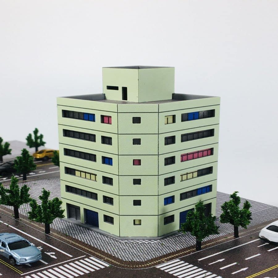 SHF Scale Japanese Integral Color Small House Low-Rise Building-1:300 (Green)