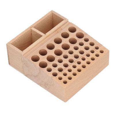 Leather Holder Tool, 46 Holes Multifunctional Wooden Leather Craft Tools Rack Leathercraft Craft Tool Rack with 2 Grid for Leather Working Making Punch Tools Organizer Storage Stand Gift