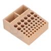 Leather Holder Tool, 46 Holes Multifunctional Wooden Leather Craft Tools Rack Leathercraft Craft Tool Rack with 2 Grid for Leather Working Making Punch Tools Organizer Storage Stand Gift view 1