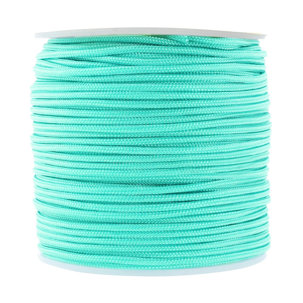 Mandala Crafts Nylon Satin Cord for Jewelry Making - 1.5mm 65 Yards Nylon Teal Strings Rattail Chinese Knotting Cord for Bracelets Making