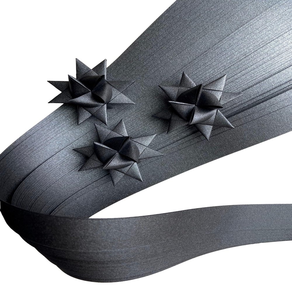 Shimmer Metallic Paper Strips ~Weaving, Moravian Stars, German Stars, Froebel Stars (50 strips) (Night, 1/4 inch)