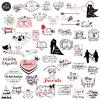 Pasimy 45 Pcs Wedding Stickers for Scrapbooking Waterproof Bridal Shower Scrapbook Letter Stickers for Guest Engagement Anniversary Invitation Envelope Laptop(Classic Style) view 1