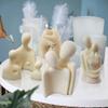 NCKPRO 3D Warm Hug Couple Candle Silicone Mold DIY Couple Gypsum Soap Candle Making Supplies Hug Modeling Home Accessories (Color : B) view 3